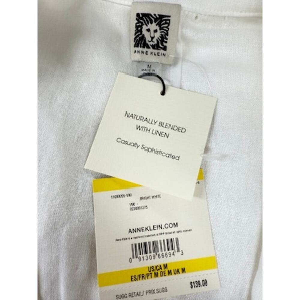 Anne Klein White Linen-Blend Blazer Jacket M NWT $139 MSRP - Picture 4 of 4